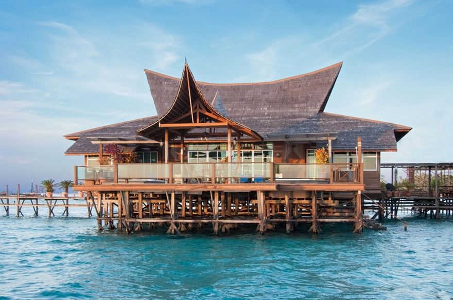 Royale Villa Suite on stilts over the sea, with a wide sun deck